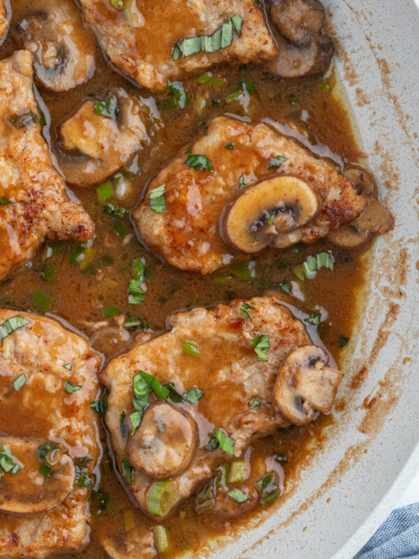 half a skillet of veal marsala