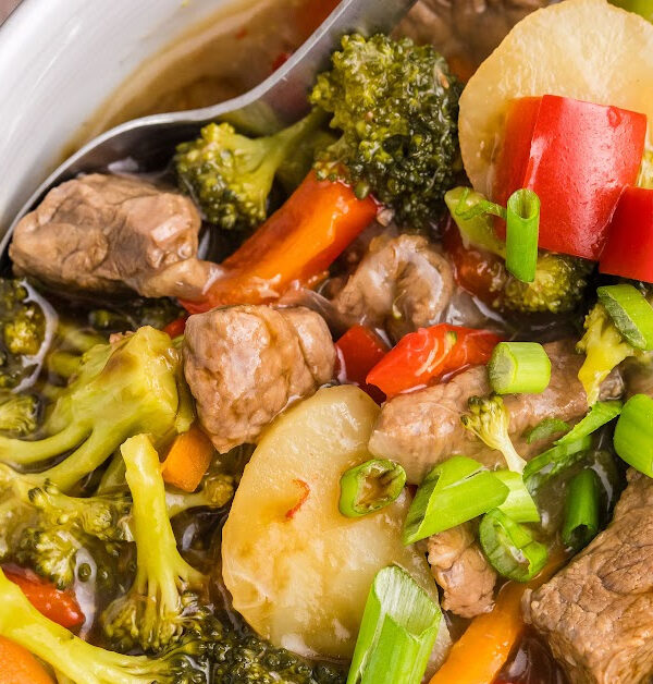 featured image for beef and vegetable stew in a bowl