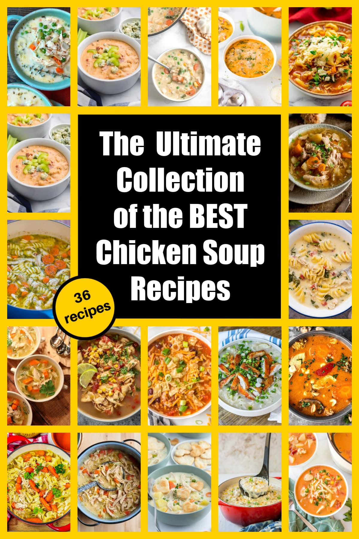 collage of chicken soup recipes