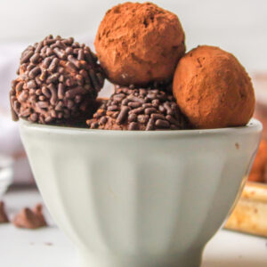 pinterest image for chocolate cocoa truffles