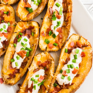 close up potato skins appetizer