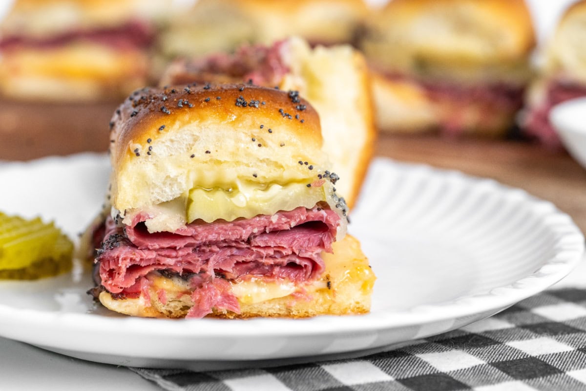 pastrami slider on plate