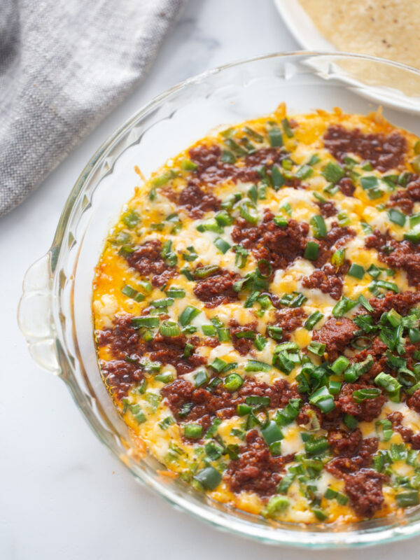 queso fundido recipe made in glass pie pan