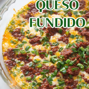 pinterest image for queso fundido recipe