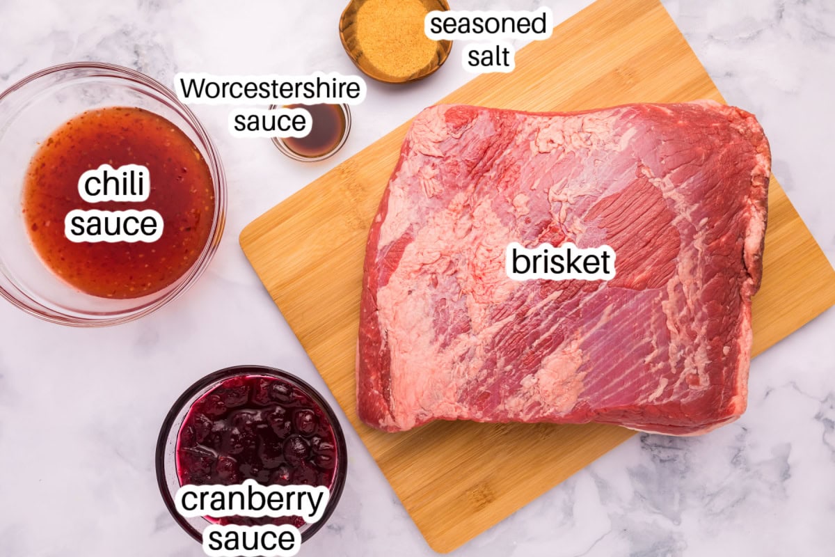ingredients displayed for making rabbi's wife's brisket