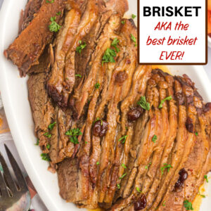 pinterest image for rabbi's wife's brisket