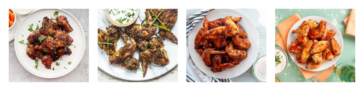 collage of dry rub wings