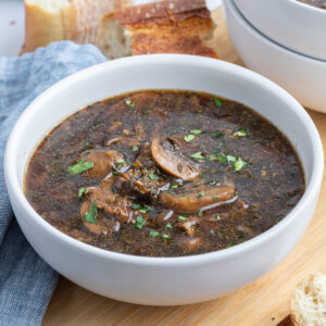 instant pot mushroom soup in a bowl
