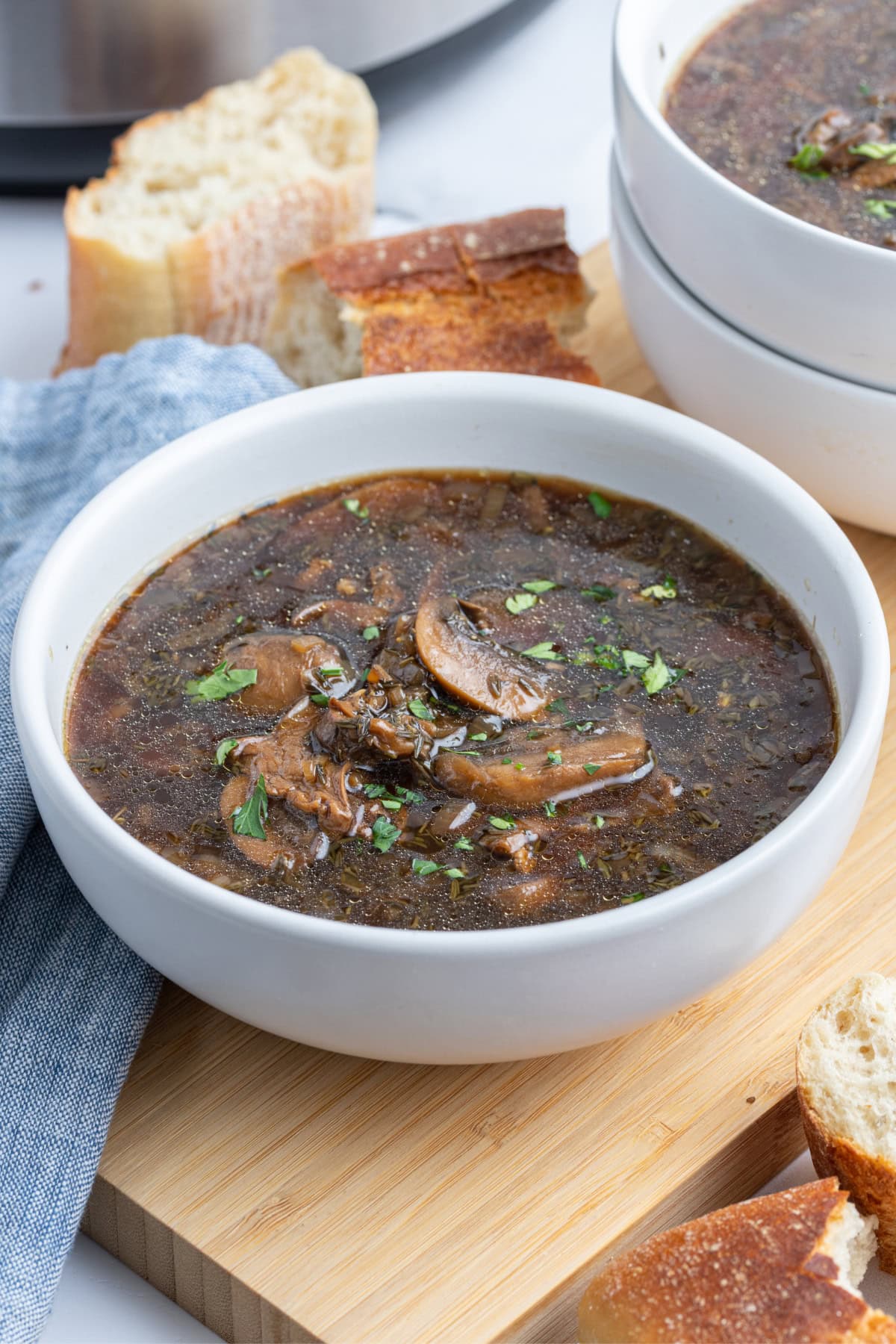instant pot mushroom soup in a bowl