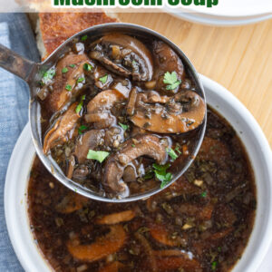 pinterest pin for instant pot mushroom soup