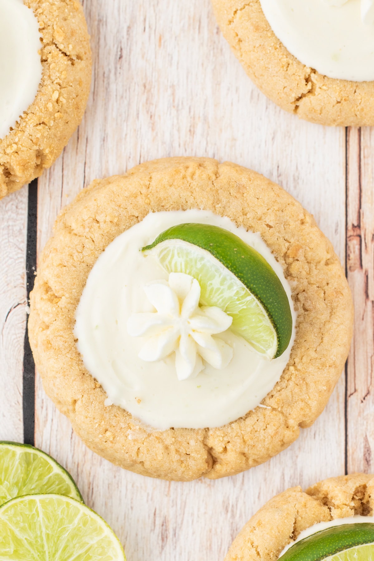 overhead shot of key lime pie cookie
