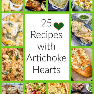 pinterest collage for 25 recipes with artichoke hearts