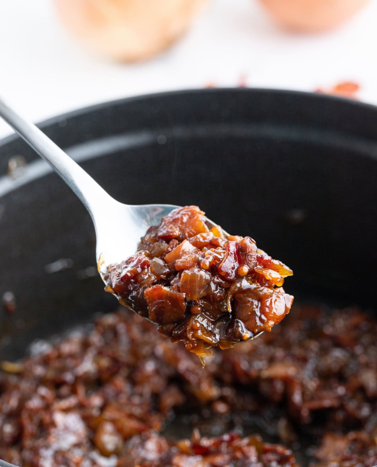 spoon full of bacon onion jam