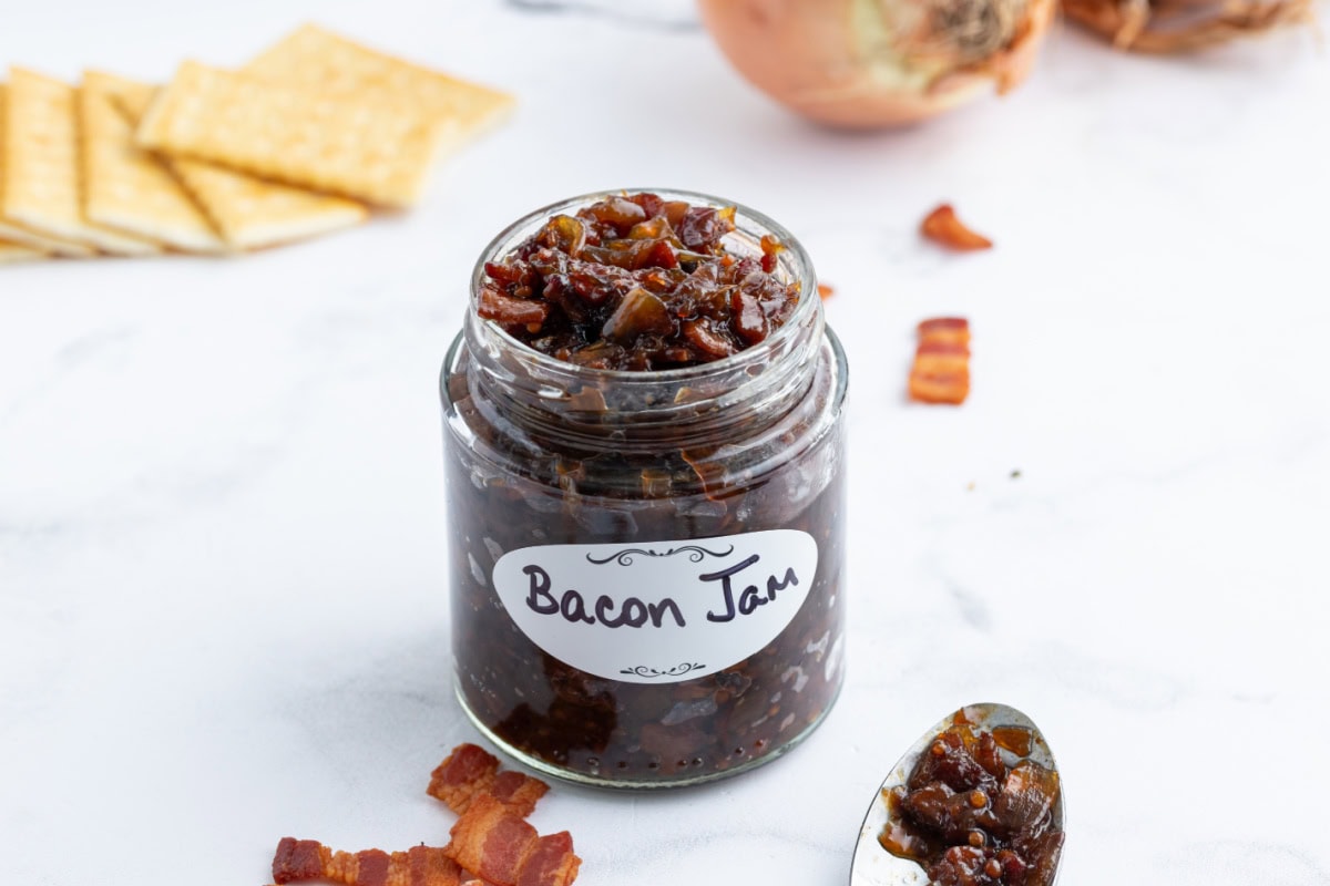 bacon onion jam in a jar