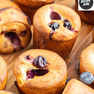 pinterest image for blueberry popovers
