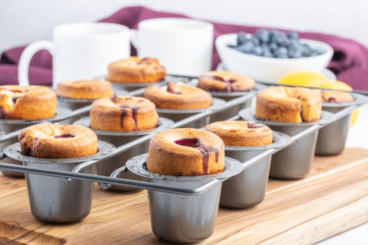 blueberry popovers in a popover pan