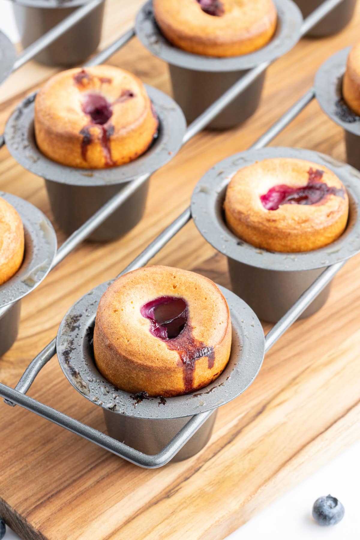 blueberry popovers in the pan