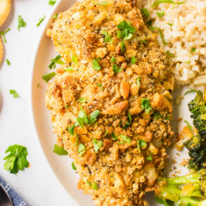 butter cracker chicken on a plate