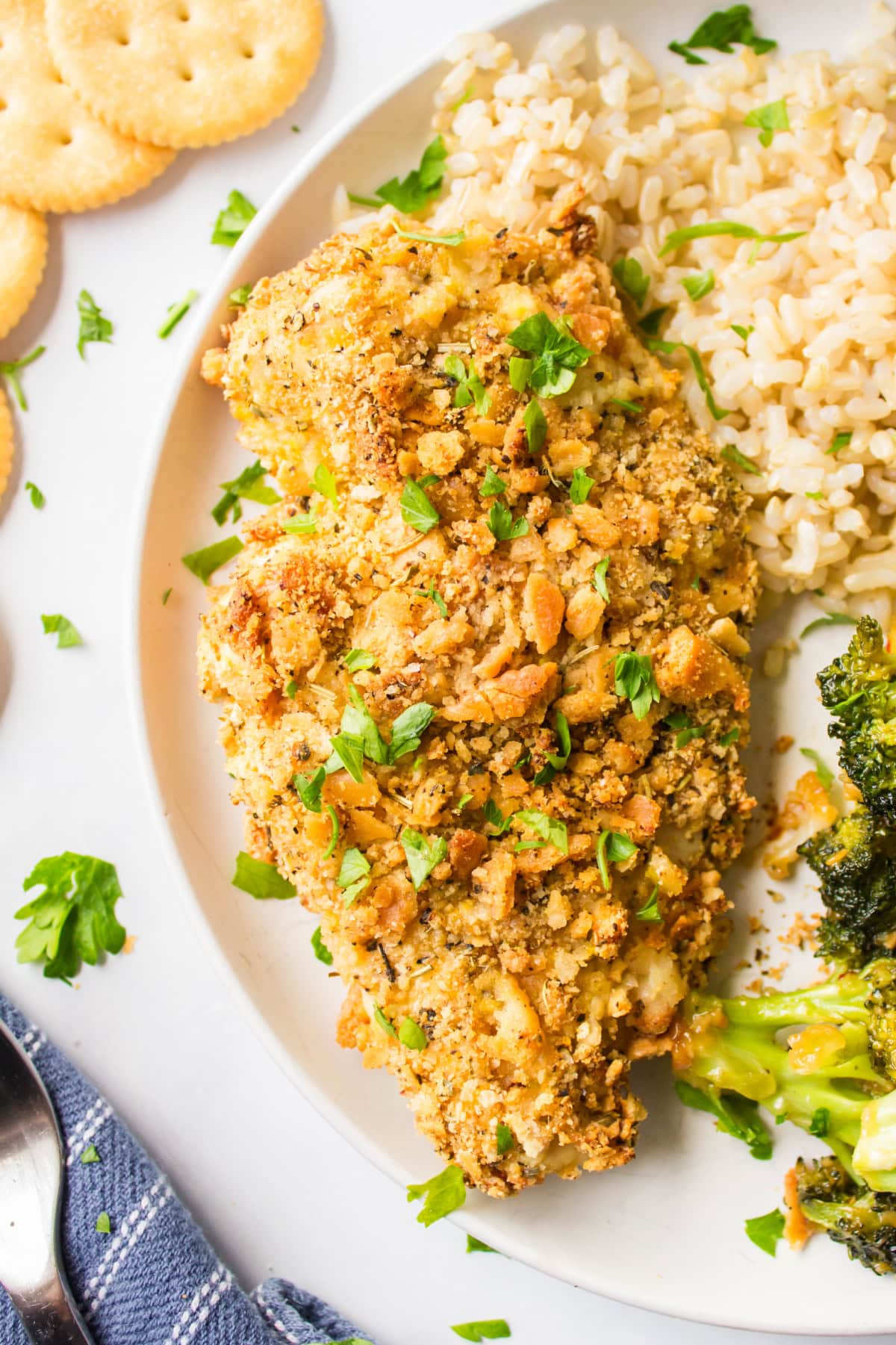 butter cracker chicken on a plate