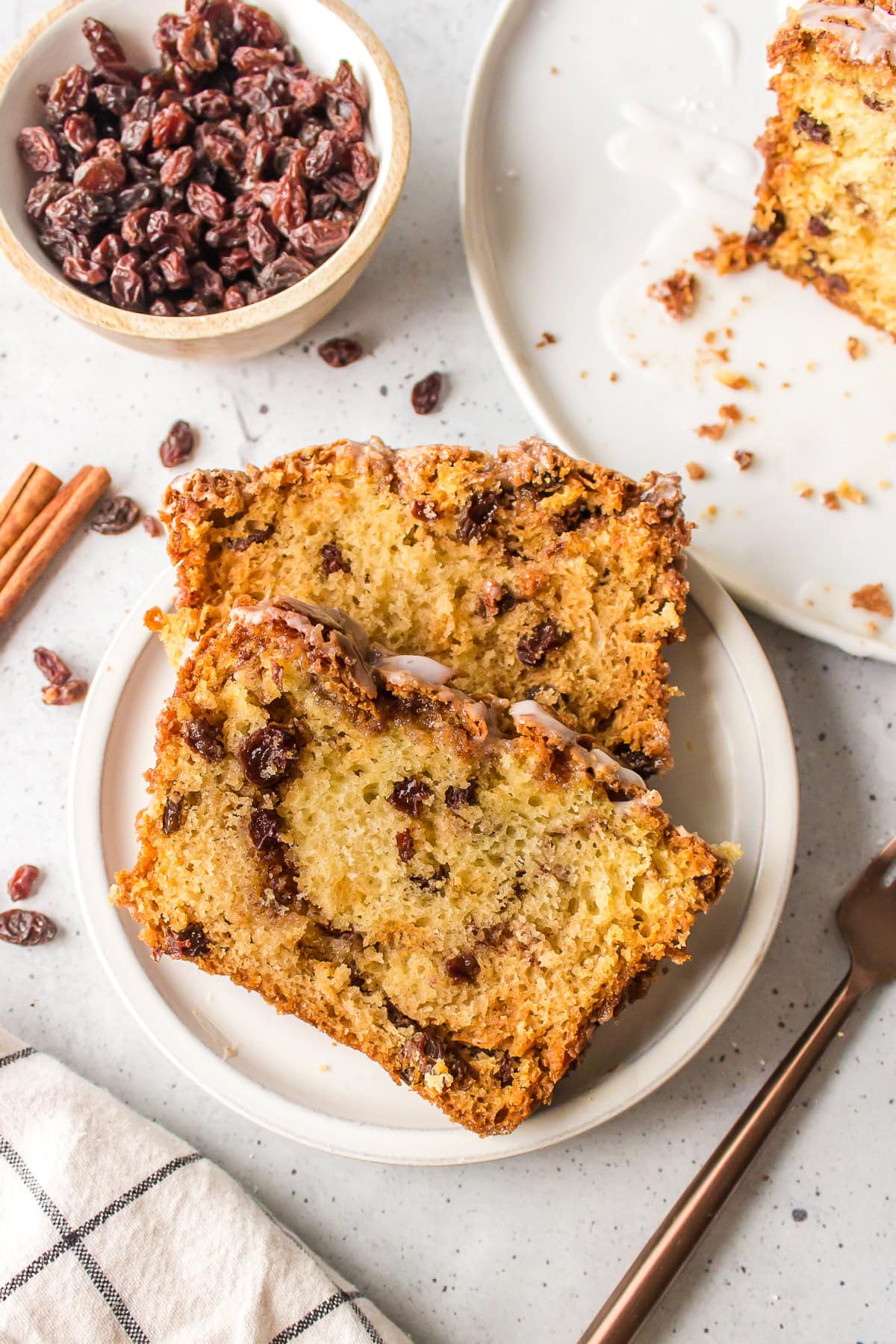 slices of cinnamon bread with raisins