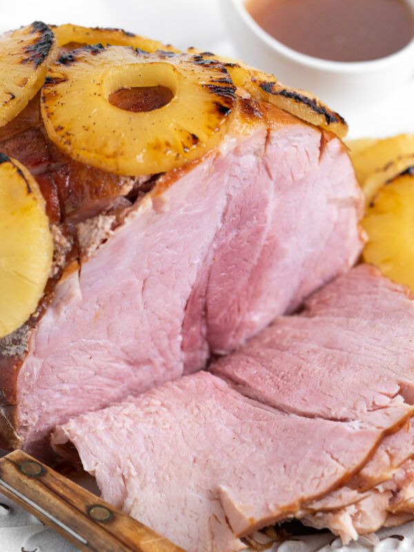 ham sliced open with pineapple