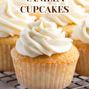pinterest image for homemade vanilla cupcakes