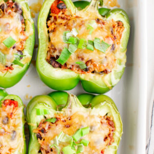 pinterest image for taco stuffed peppers