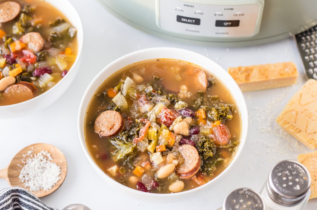 bowl of tuscan sausage soup