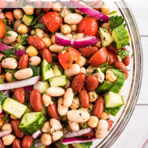 pinterest image for 3 bean salad