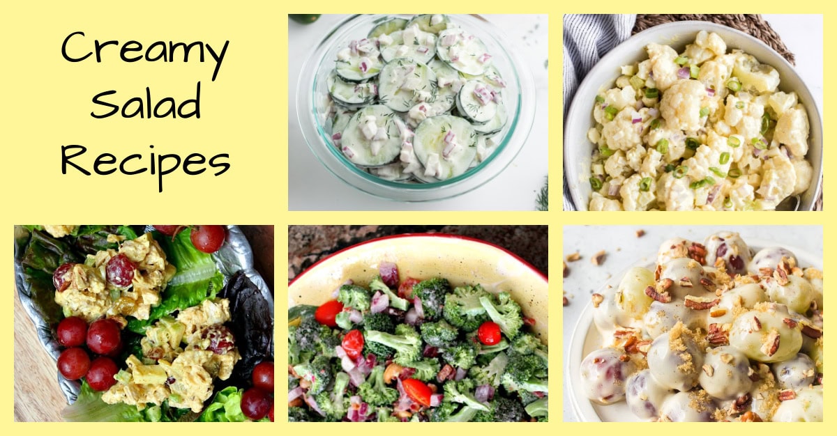 creamy salad recipes collage
