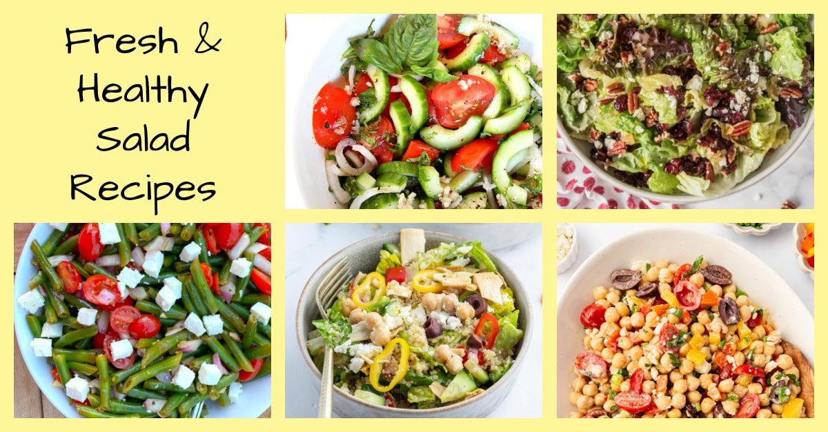 fresh and healthy salad recipes collage