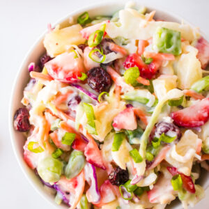 fruity coleslaw in bowl
