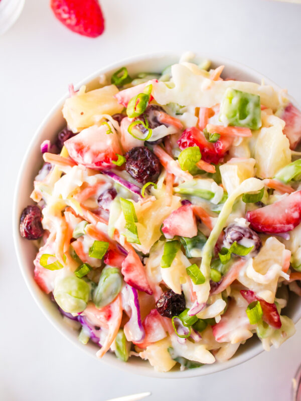 fruity coleslaw in bowl