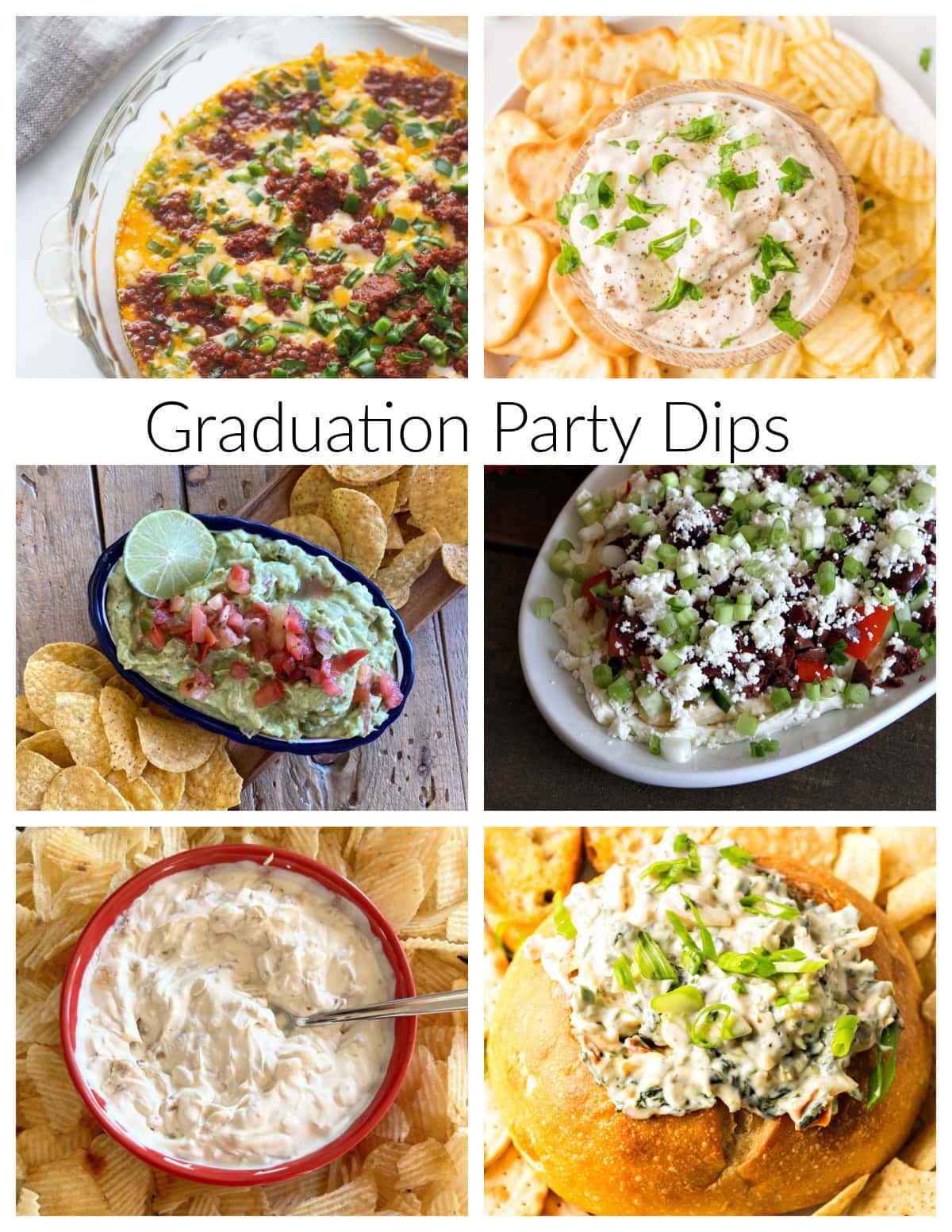 Graduation Party Dips Collage