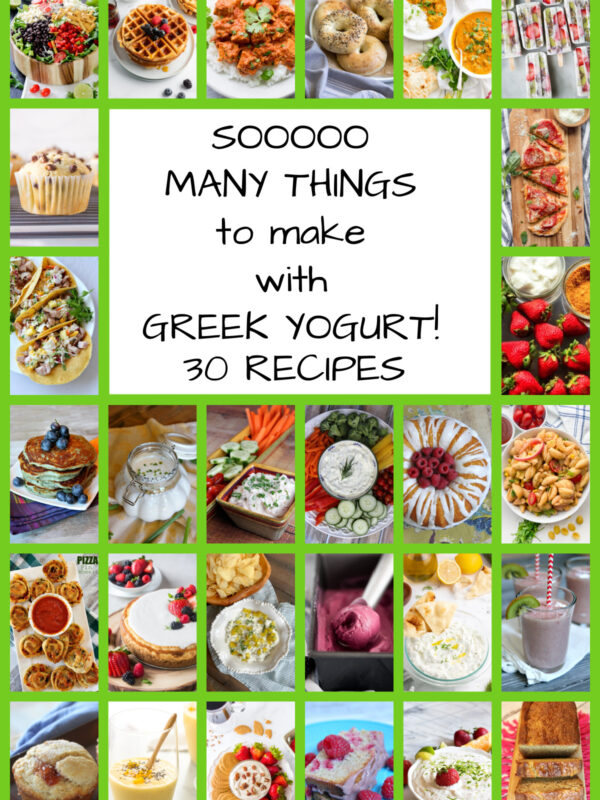 collage of greek yogurt recipes