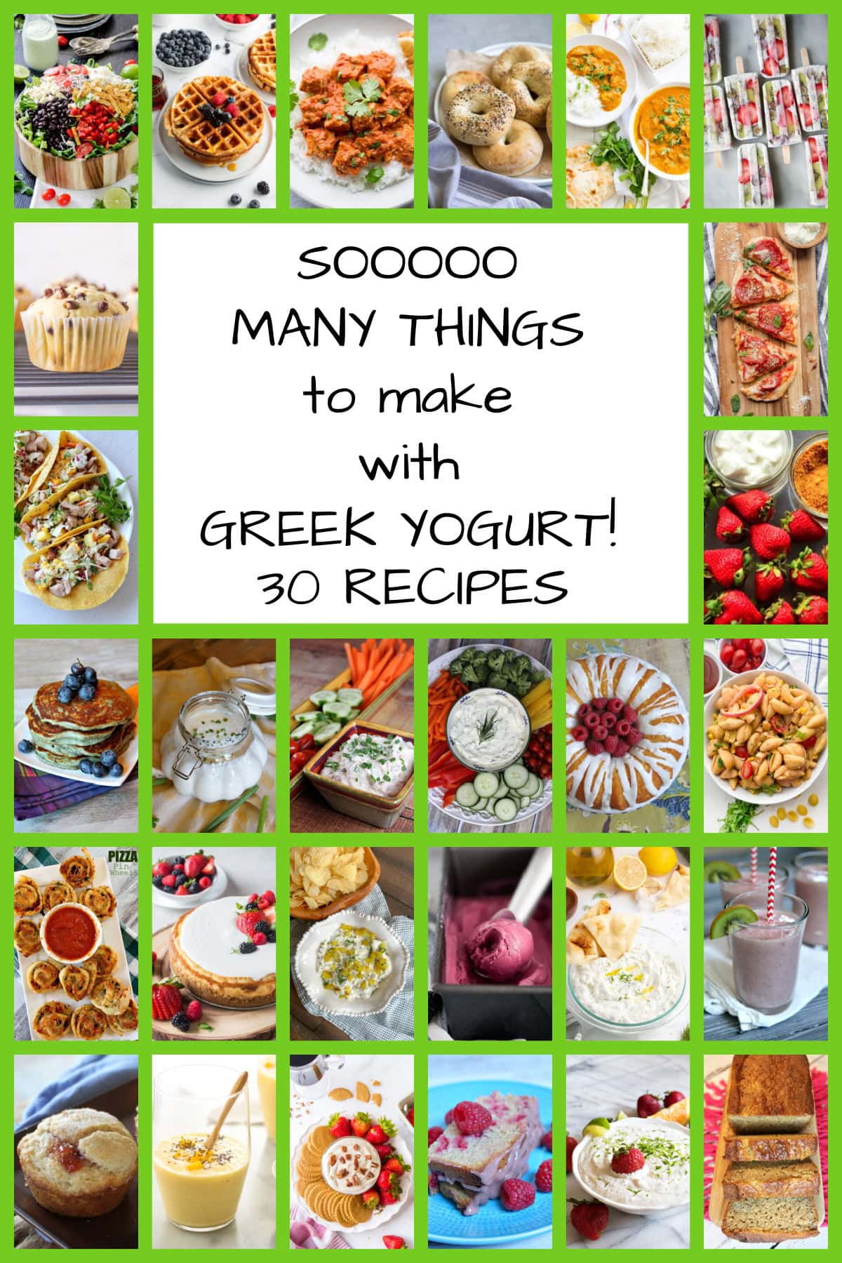 collage of greek yogurt recipes