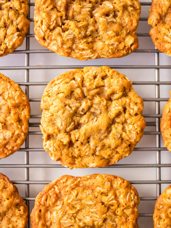 oatmeal refrigerator cookies on a cooling rack