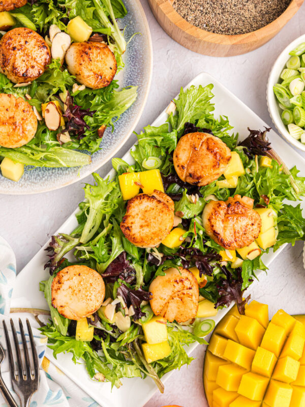 Scallop Salad with Citrus Vinaigrette on plate
