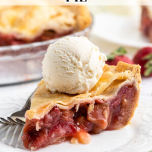 pinterest image for strawberry rhubarb pie