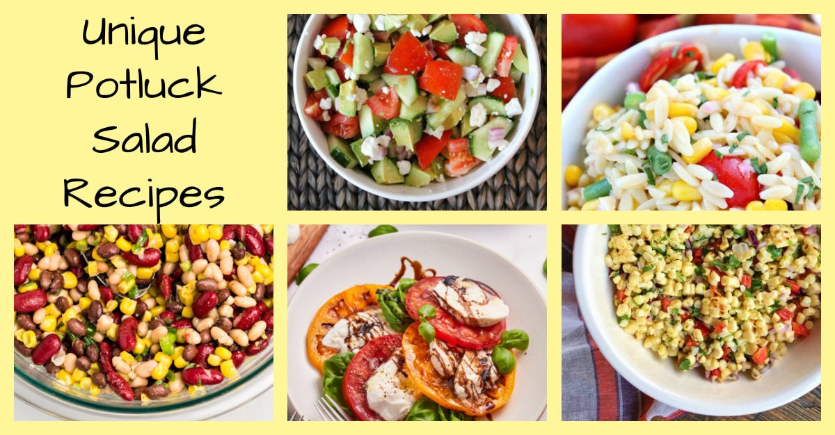 unique potluck salad recipes collage