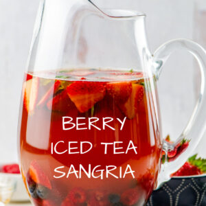 pinterest pin for berry iced tea sangria