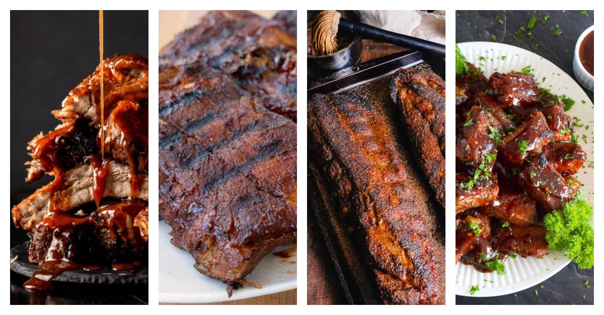 grilled ribs collage