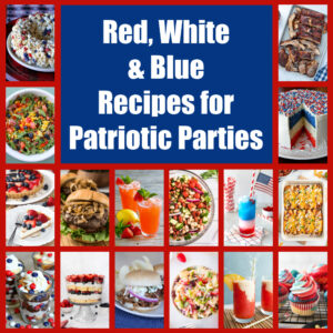 pinterest pin for red white and blue recipes