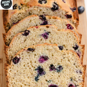 pinterest pin for blueberry banana bread