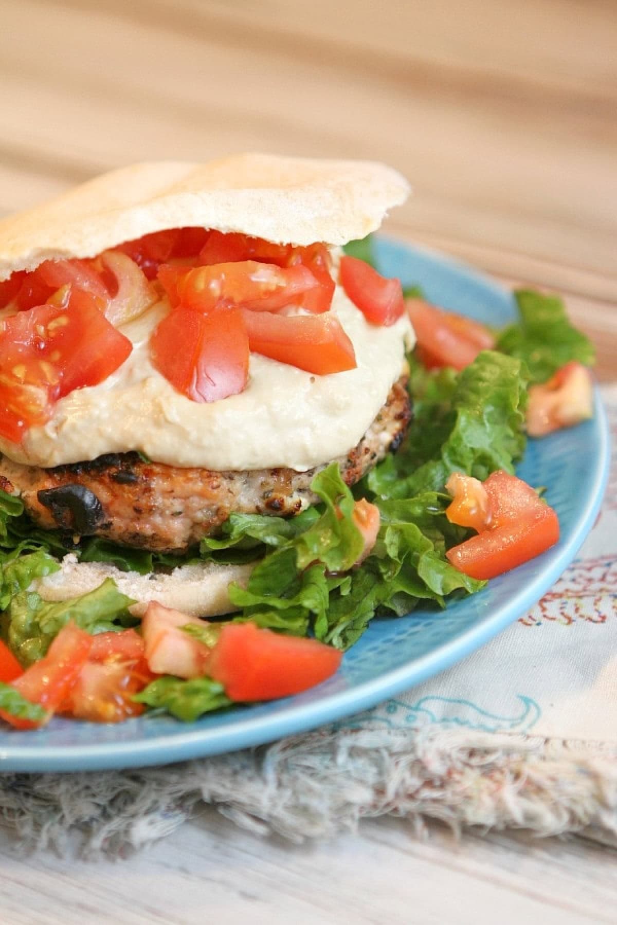 greek turkey burgers on pita