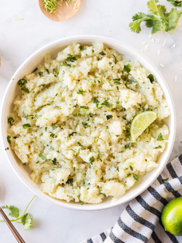 bowl of lime and cilantro rice