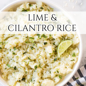 pinterest pin for lime and cilantro rice