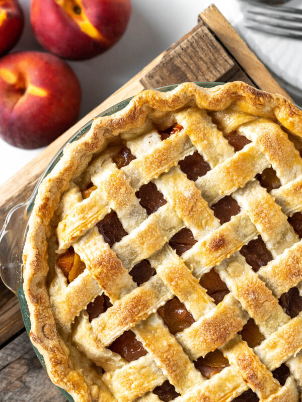 fresh peach pie recipe with lattice top crust