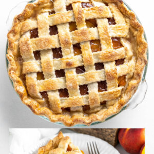 pinterest image for fresh peach pie recipe
