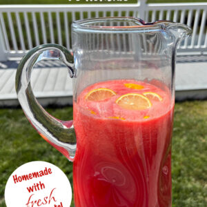pinterest pin for watermelon strawberry lemonade